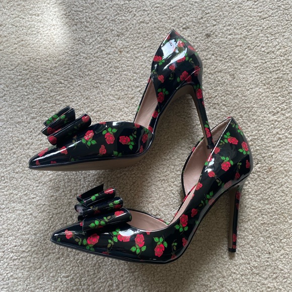 Betsey Johnson Shoes - BETSEY JOHNSON Women's Floral Rose Prince-P Pointed-Toe D'Orsay Stiletto Size 11